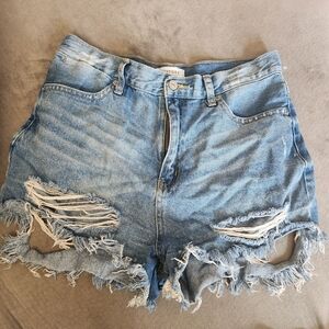 Just USA Light Blue Distressed Jean Shorts